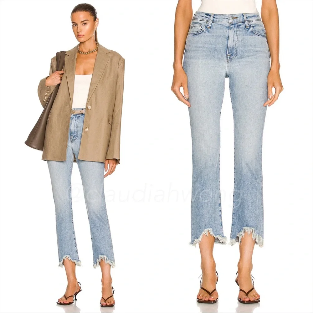 JONATHAN SIMKHAI River High Rise Straight Leg Jeans in Palisades Vintage Blue